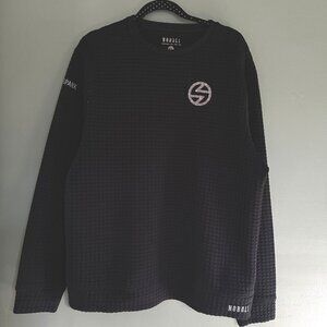 NoBull Men’s XL Black Spark FT Pull-On Seersucker Sweater Mini Square Knit